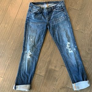 Citizens of humanity straight leg distressed jeans